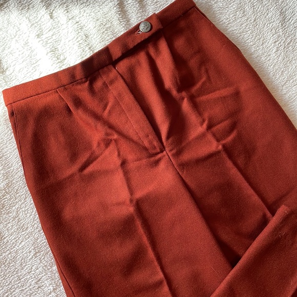 Wool rust color dress pants vintage hand sewn - Picture 2 of 3